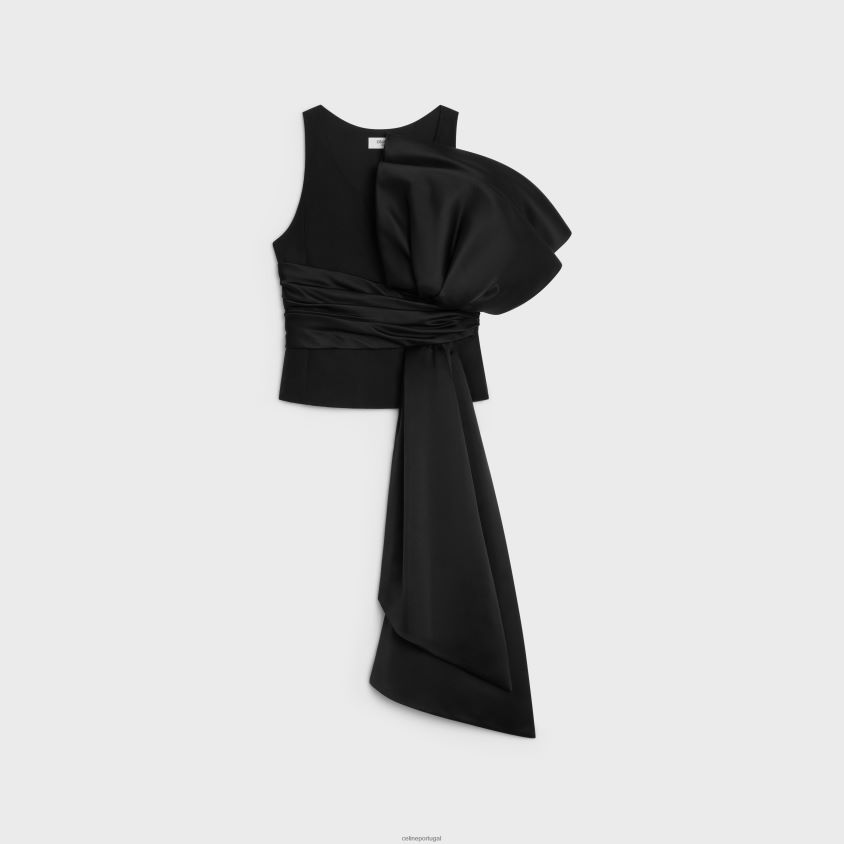 homens vestuário CELINE top com maxi nó em lã texturizada preto T204R1800