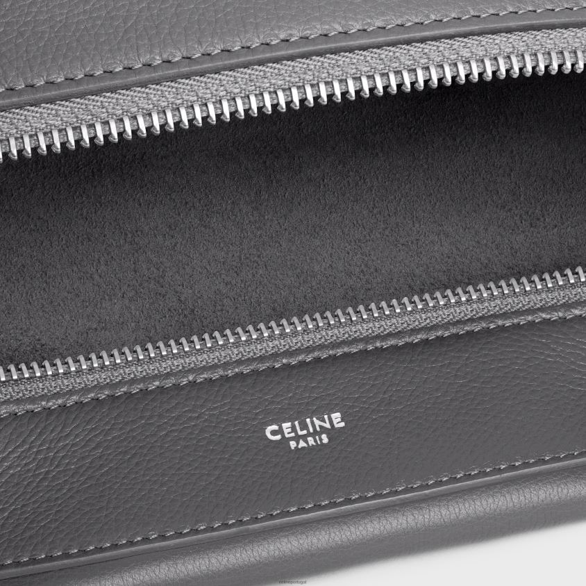 homens acessórios CELINE alça grande romy em couro de bezerro flexível cinza T204R2077