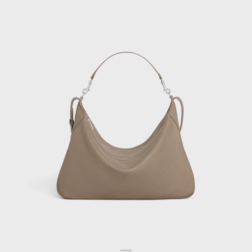 homens acessórios CELINE alça grande romy em couro de bezerro flexível cinza esfumaçado T204R2104