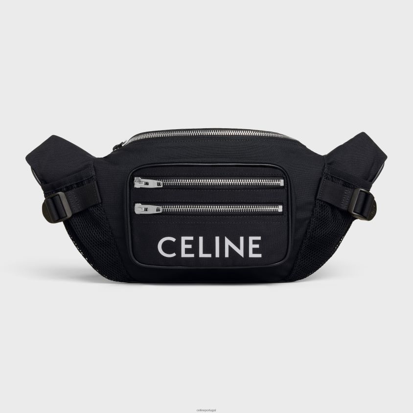 homens acessórios CELINE bolsa de cinto trekking em nylon com estampa preto T204R2107