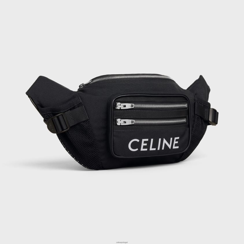 homens acessórios CELINE bolsa de cinto trekking em nylon com estampa preto T204R2107