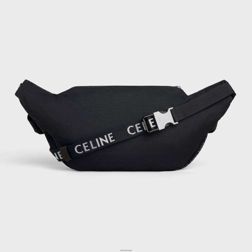 homens acessórios CELINE bolsa de cinto trekking em nylon com estampa preto T204R2107