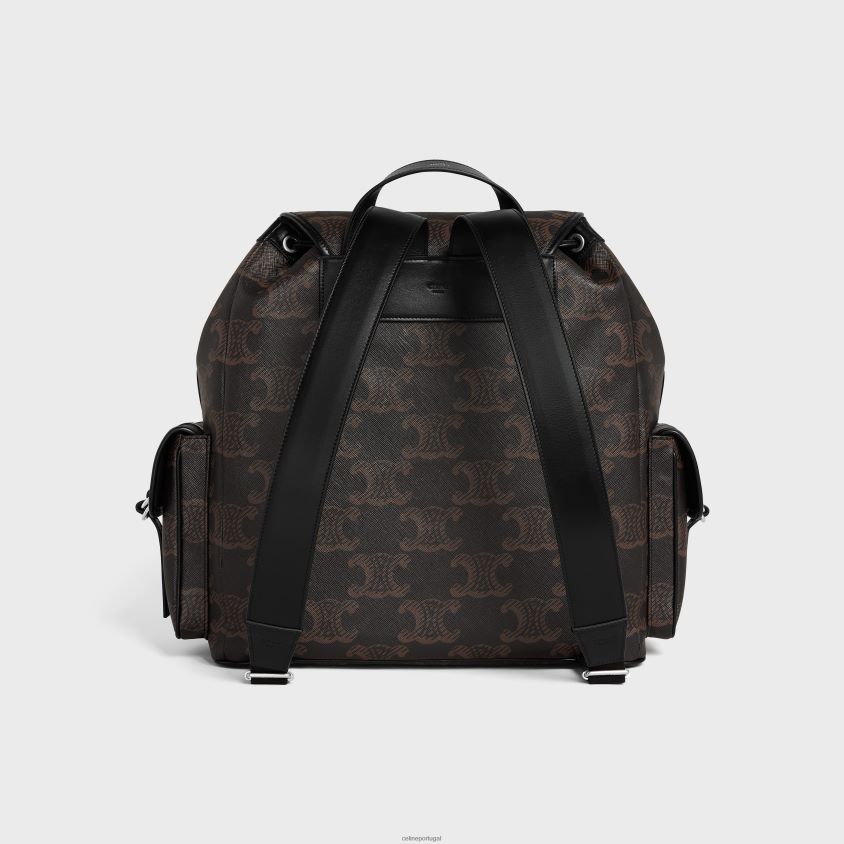 homens acessórios CELINE mochila grande em lona triomphe xl preto T204R2096