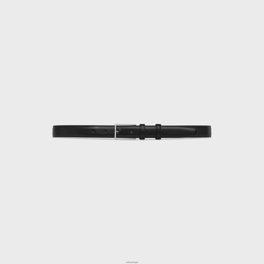 homens acessórios CELINE bc-03 25mm em couro taurillon preto T204R2206