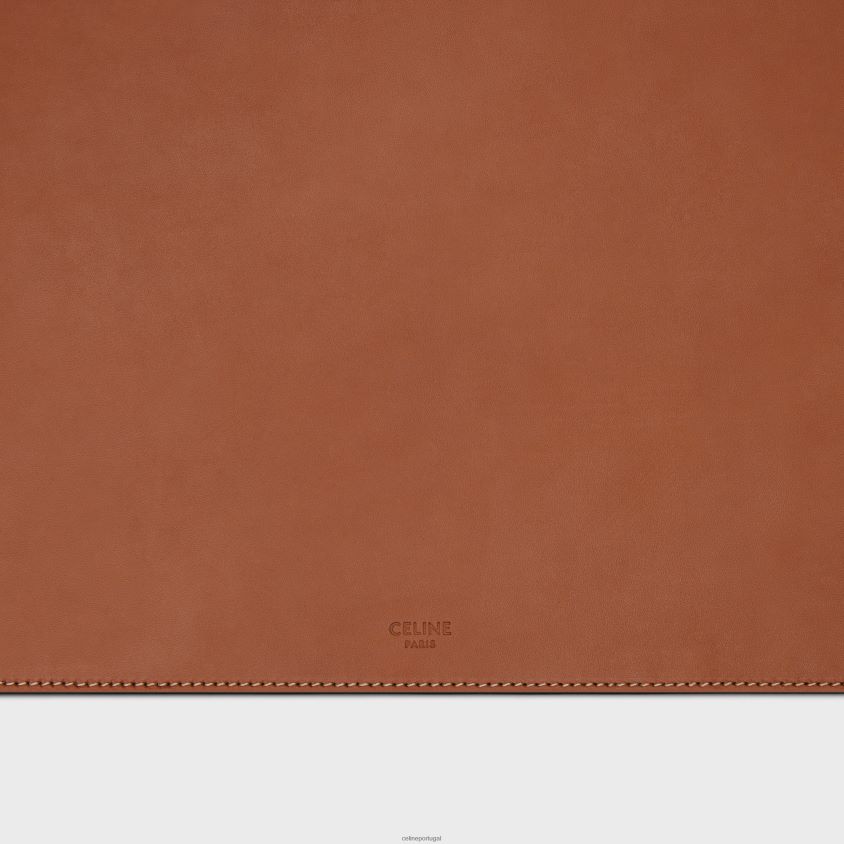 homens acessórios CELINE almofada de mesa em pele de bezerro natural bronzeado T204R1657