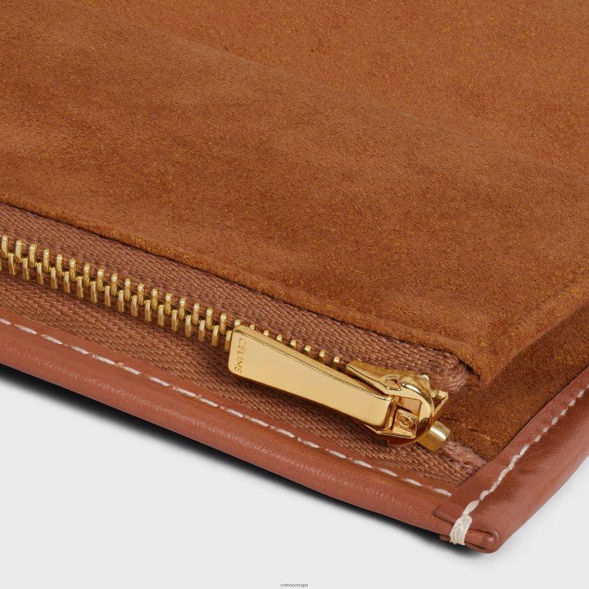 homens acessórios CELINE bolsa para joias em tela triomphe com estampa e couro de bezerro leopardo T204R1596