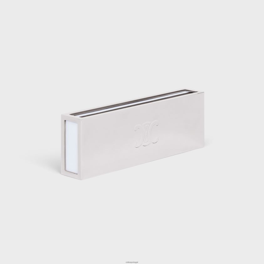 homens acessórios CELINE caixa de fósforos em aço prata T204R1513