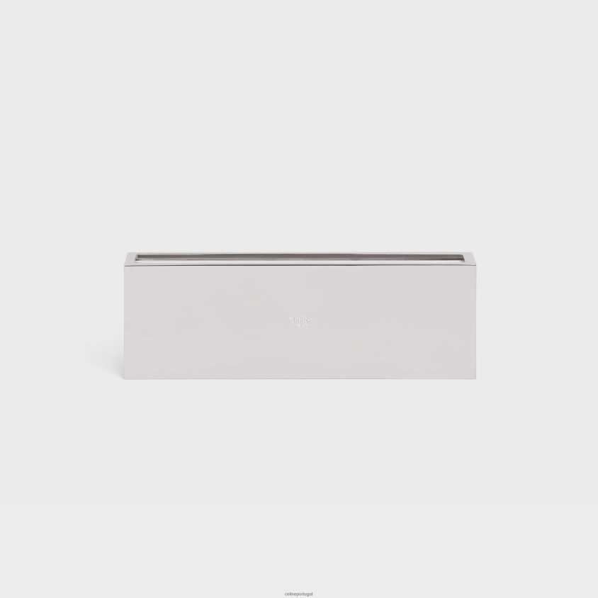 homens acessórios CELINE caixa de fósforos em aço prata T204R1513