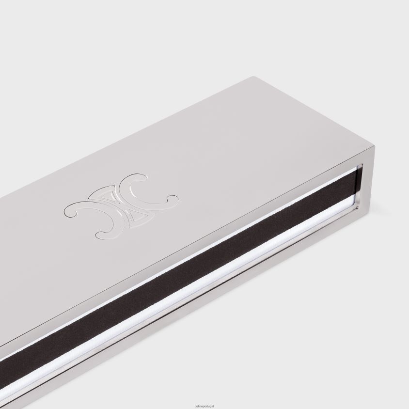 homens acessórios CELINE caixa de fósforos em aço prata T204R1513