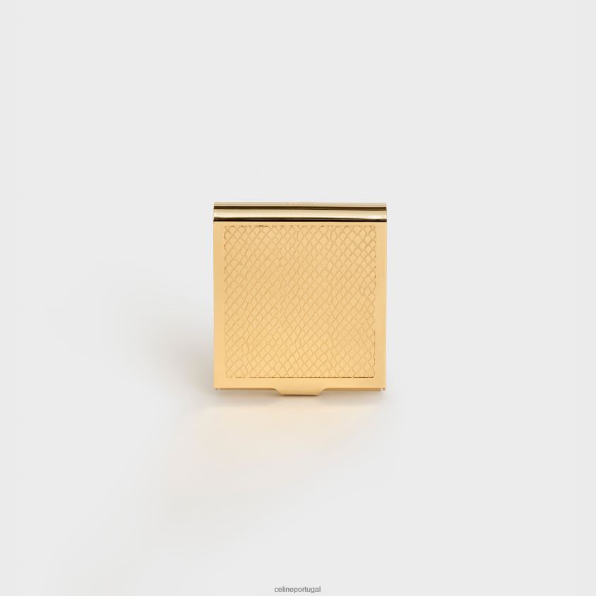 homens acessórios CELINE caixa de fósforos gravada em python em latão ouro T204R1550