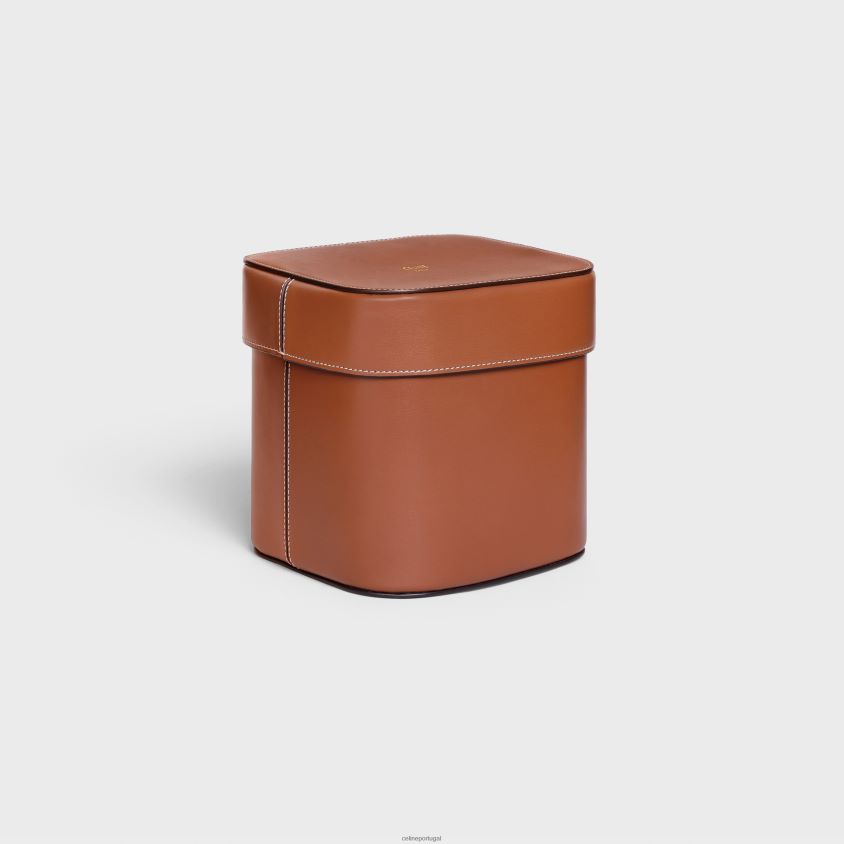 homens acessórios CELINE caixa grande em couro de bezerro brilhante bronzeado T204R1532