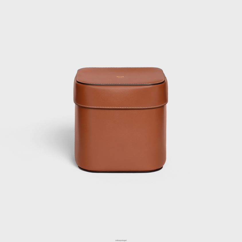 homens acessórios CELINE caixa grande em couro de bezerro brilhante bronzeado T204R1532