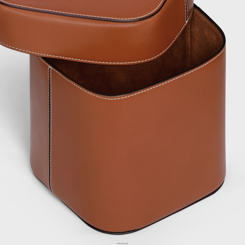 homens acessórios CELINE caixa grande em couro de bezerro brilhante bronzeado T204R1532