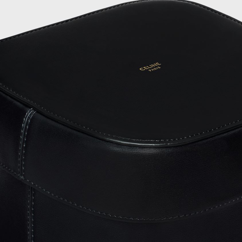 homens acessórios CELINE caixa grande em couro de bezerro brilhante preto T204R1528
