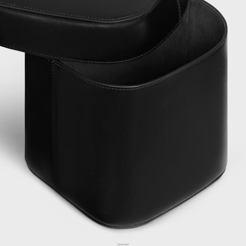 homens acessórios CELINE caixa grande em couro de bezerro brilhante preto T204R1528