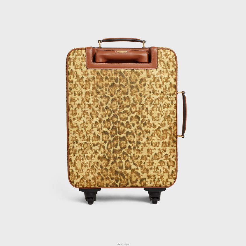 homens acessórios CELINE carrinho pequeno em tela triomphe com estampa e couro de bezerro leopardo T204R1625