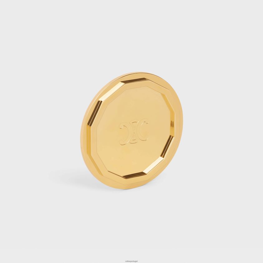 homens acessórios CELINE castiçal em aço ouro T204R1515