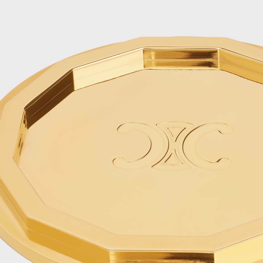 homens acessórios CELINE castiçal em aço ouro T204R1515