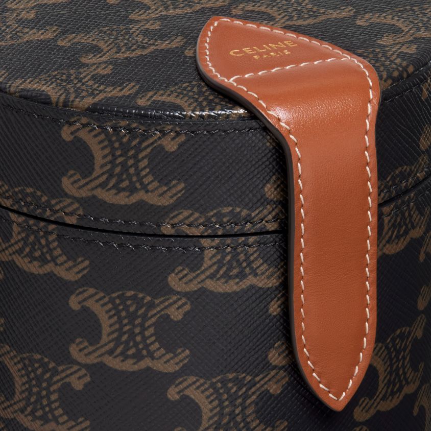 homens acessórios CELINE castiçal em tela triomphe e pele de bezerro bronzeado T204R1524