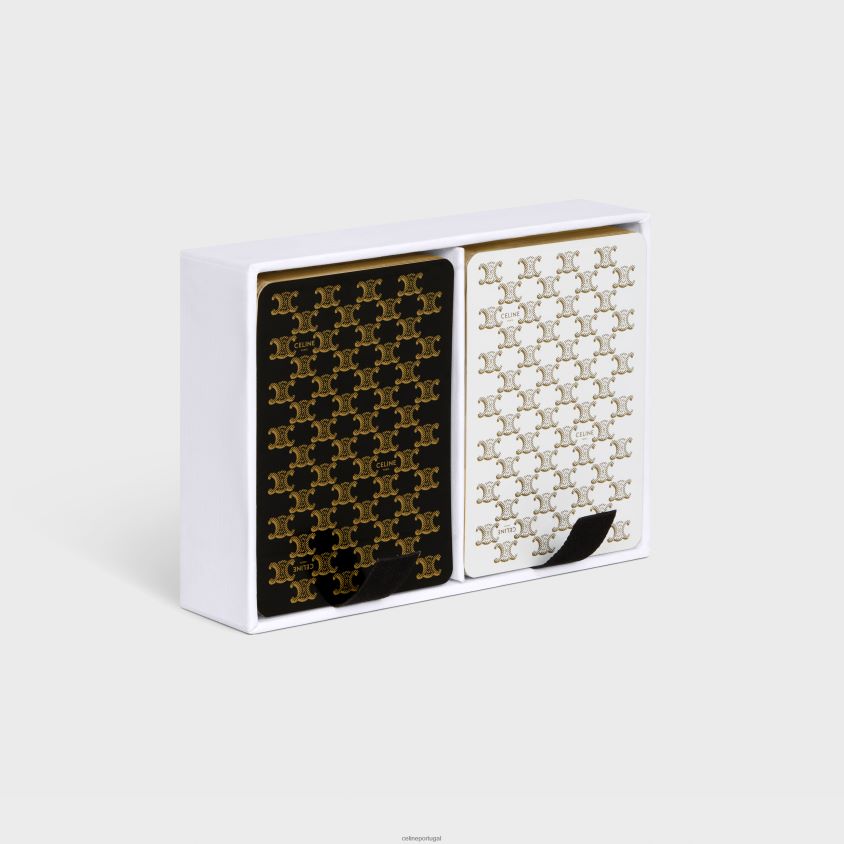 homens acessórios CELINE conjunto de cartas de baralho duplo Preto branco T204R1672