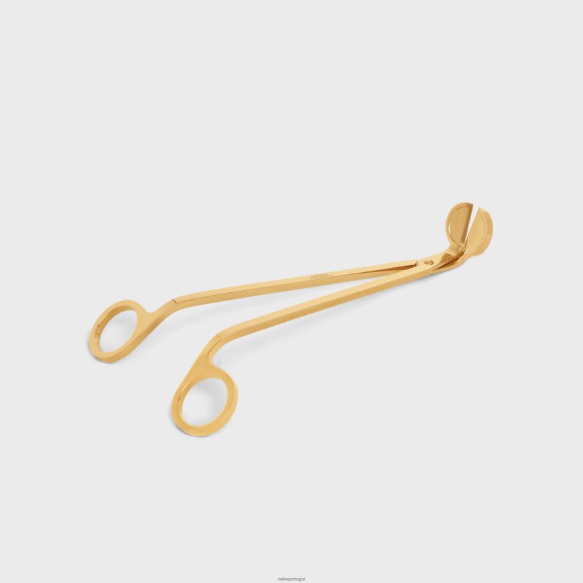 homens acessórios CELINE cortador de pavio de vela em aço ouro T204R1518