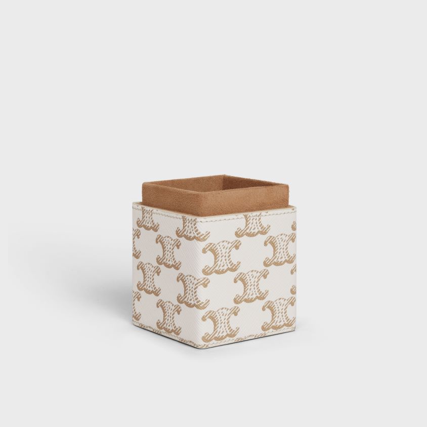 homens acessórios CELINE estojo 1 perfume 100ml em tela triomphe e couro de bezerro branco T204R1559