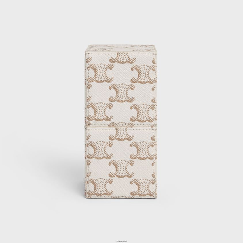 homens acessórios CELINE estojo 1 perfume 100ml em tela triomphe e couro de bezerro branco T204R1559