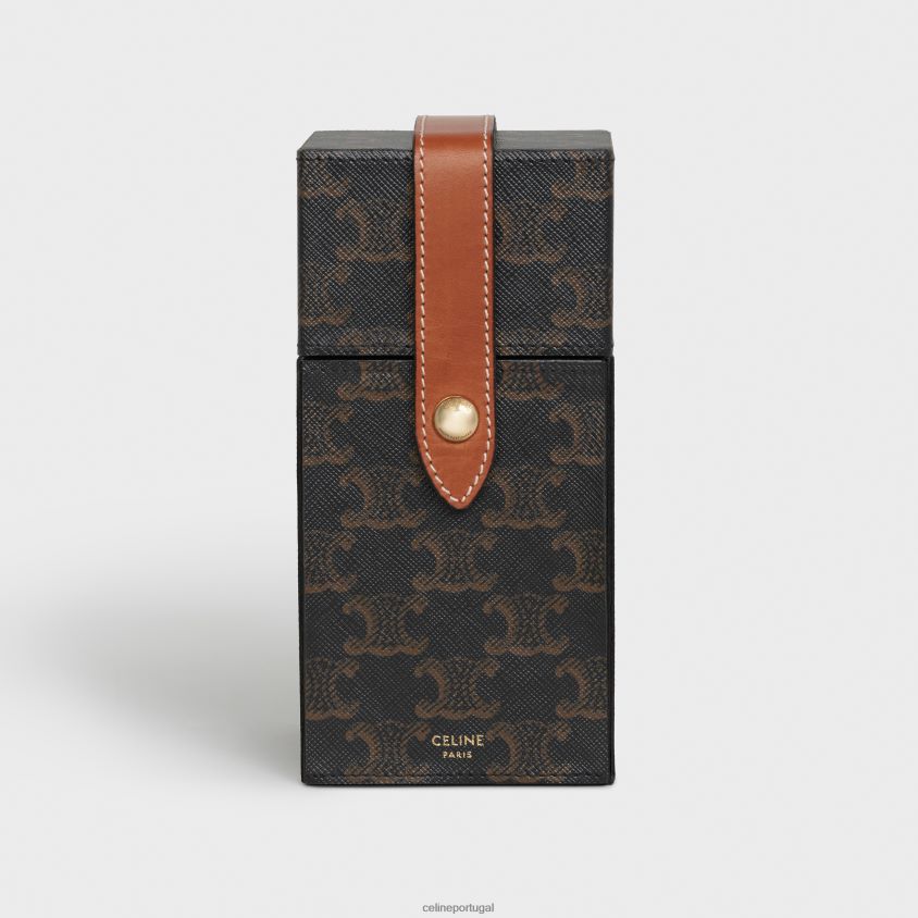 homens acessórios CELINE estojo 1 perfume 6,8 fl.oz em tela triomphe e pele de bezerro natural bronzeado T204R1467