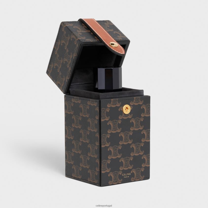 homens acessórios CELINE estojo 1 perfume 6,8 fl.oz em tela triomphe e pele de bezerro natural bronzeado T204R1467