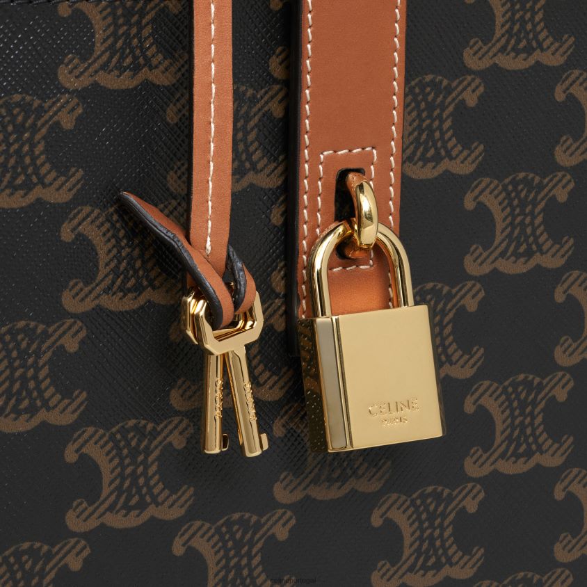 homens acessórios CELINE estojo 3 perfumes 6,8 fl.oz em tela triomphe e pele de bezerro natural bronzeado T204R1470