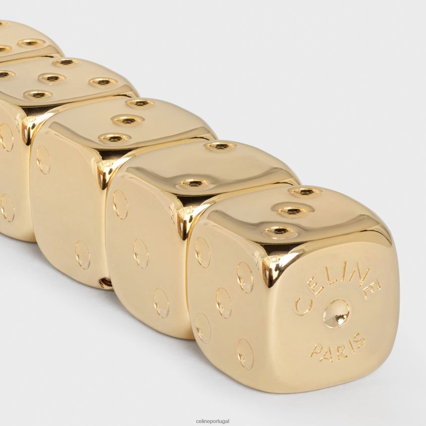 homens acessórios CELINE estojo de dados em pele de bezerro natural bronzeado T204R1675