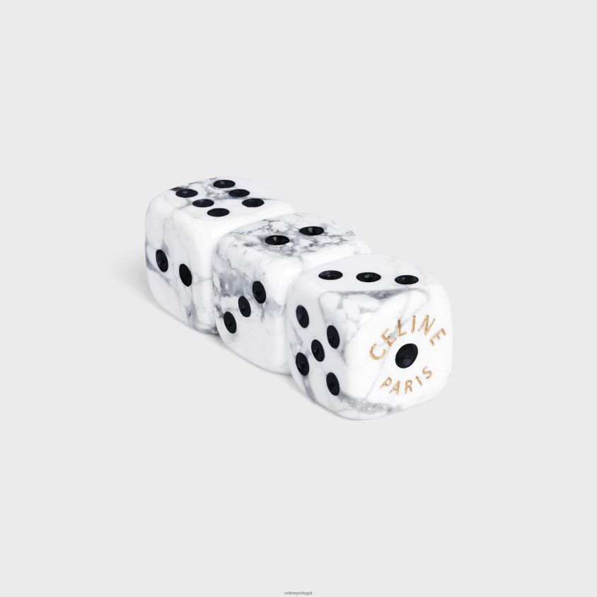 homens acessórios CELINE estojo de dados em tela triomphe Preto branco T204R1676