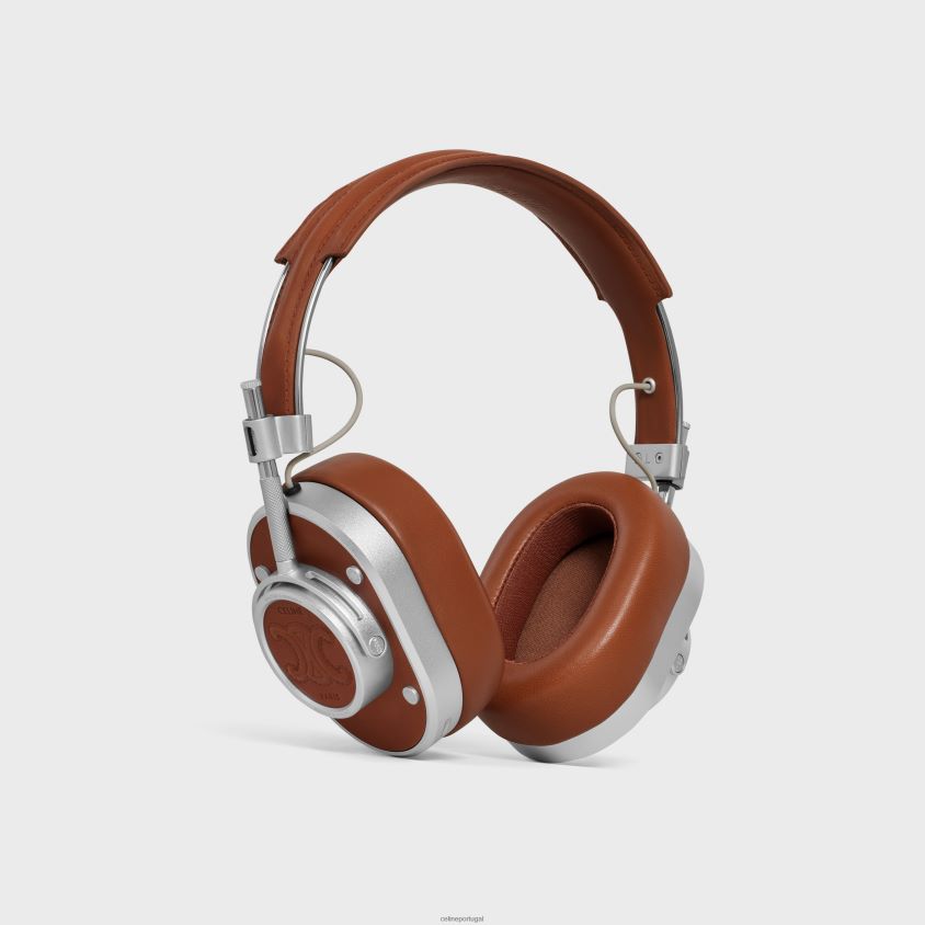 homens acessórios CELINE fones de ouvido em pele de bezerro natural e pele de cordeiro com relevo triomphe bronzeado T204R1666