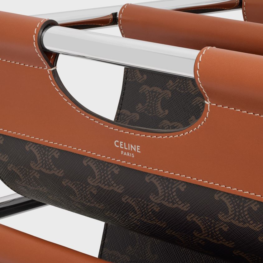 homens acessórios CELINE garrafeira em tela triomphe e aço bronzeado T204R1659