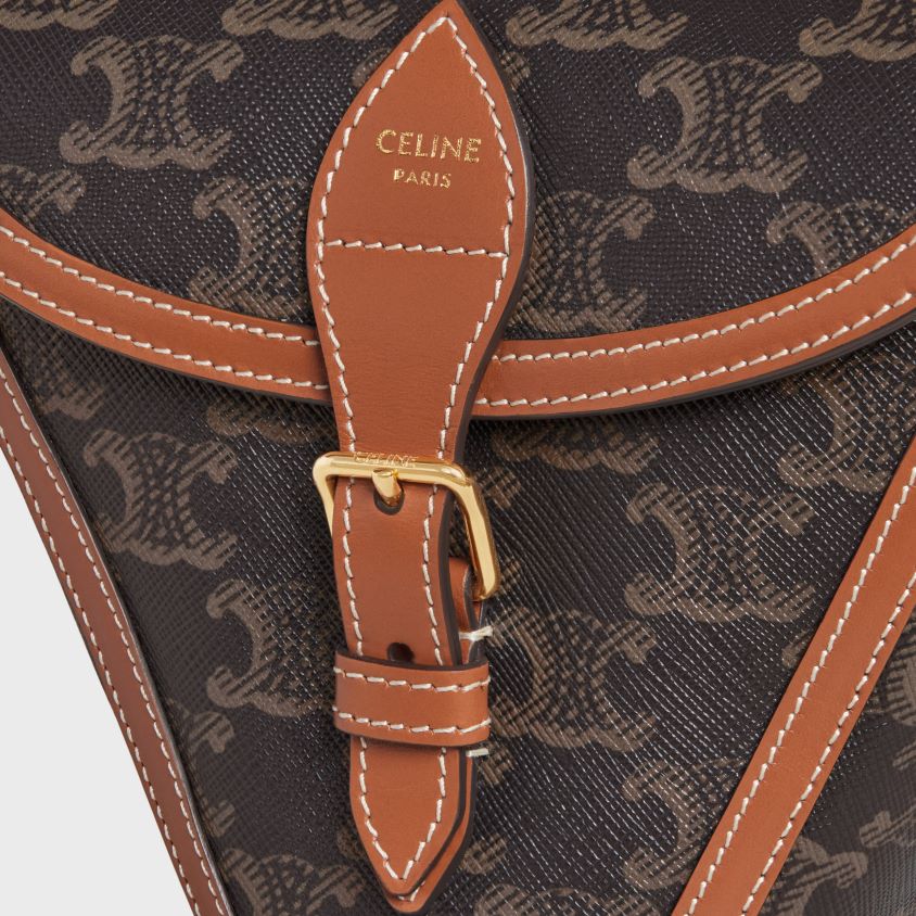 homens acessórios CELINE jogo de petanca em tela triomphe e couro de bezerro bronzeado T204R1684