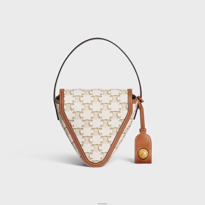 homens acessórios CELINE jogo de petanca triomphe em lona triomphe e couro de bezerro branco T204R1682