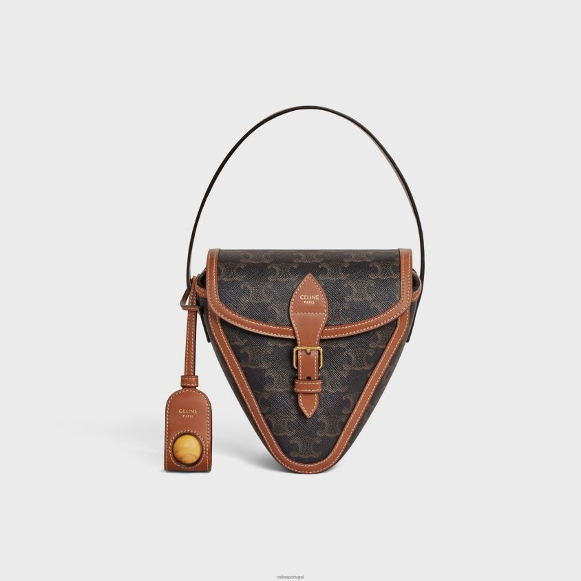 homens acessórios CELINE jogo de petanca triomphe em lona triomphe e couro de bezerro bronzeado T204R1683