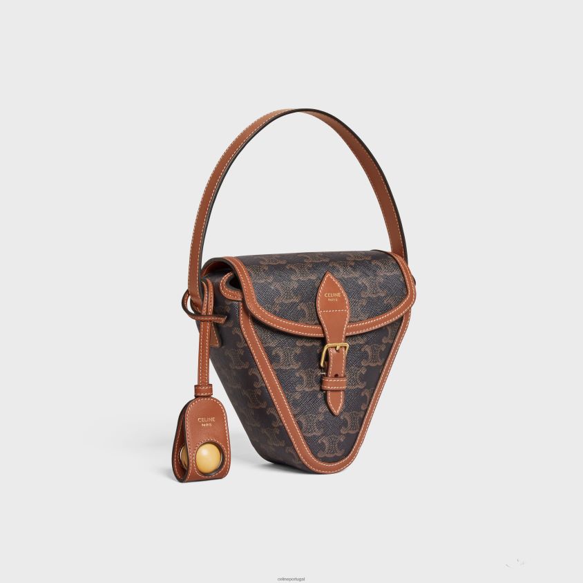 homens acessórios CELINE jogo de petanca triomphe em lona triomphe e couro de bezerro bronzeado T204R1683