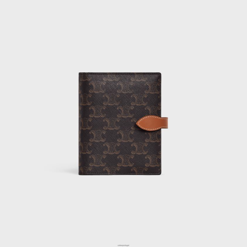 homens acessórios CELINE kit de viagem em lona triomphe e couro de bezerro bronzeado T204R1626