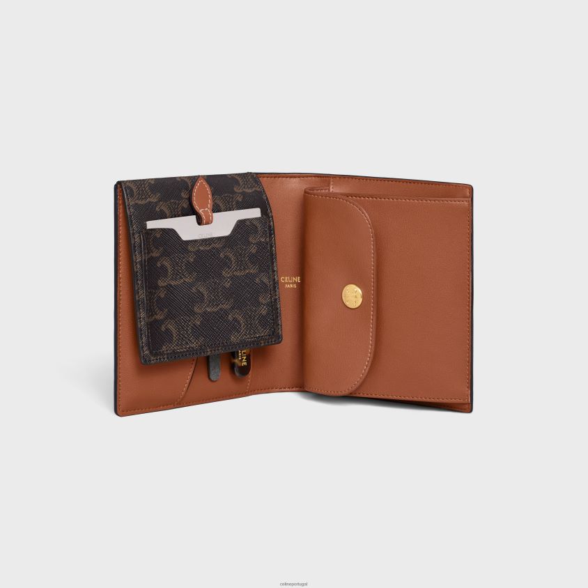 homens acessórios CELINE kit de viagem em lona triomphe e couro de bezerro bronzeado T204R1626