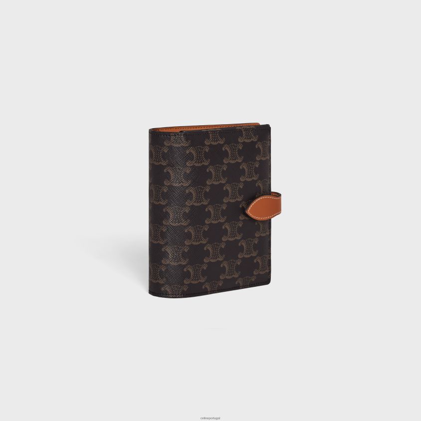 homens acessórios CELINE kit de viagem em lona triomphe e couro de bezerro bronzeado T204R1626