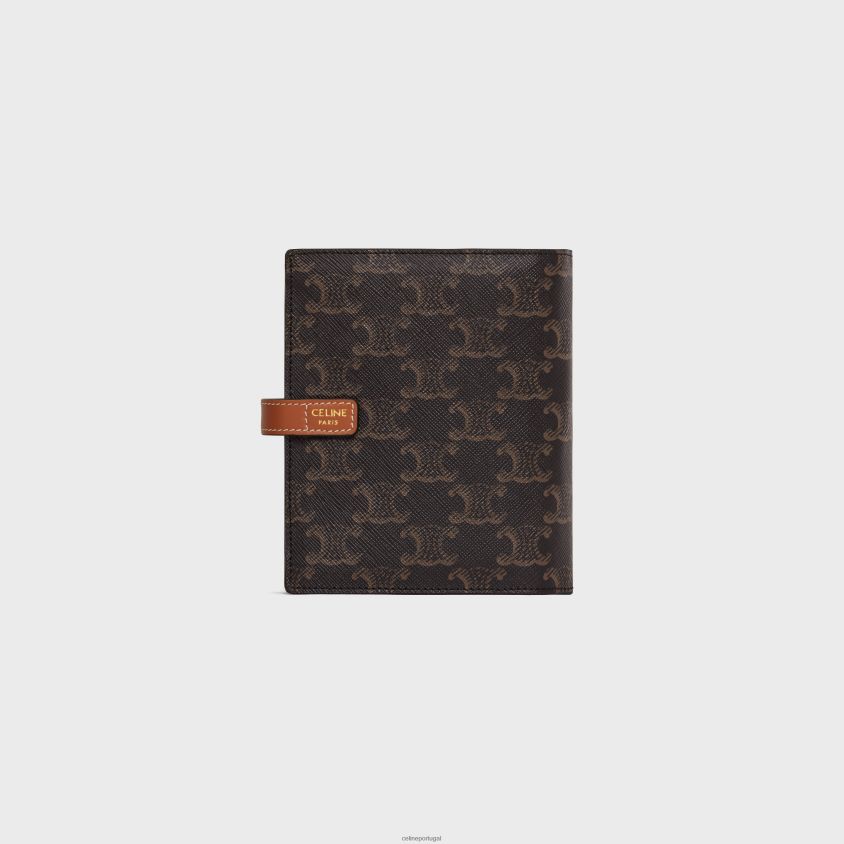 homens acessórios CELINE kit de viagem em lona triomphe e couro de bezerro bronzeado T204R1626