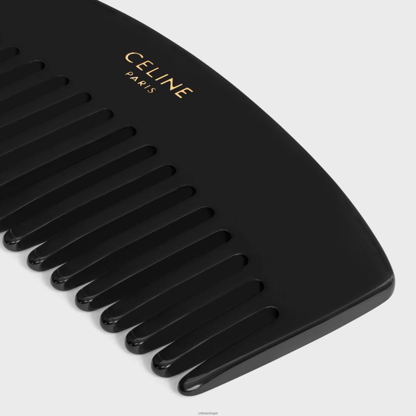 homens acessórios CELINE pente de cabelo curvo em lagarto preto T204R1607