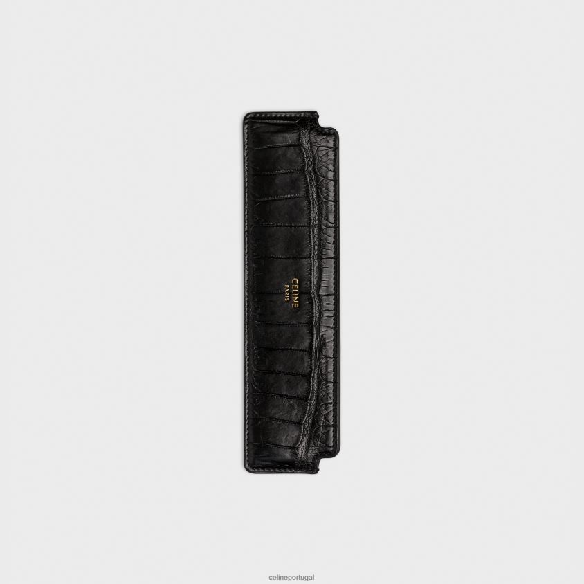 homens acessórios CELINE pente de cabelo em crocodilo preto T204R1617