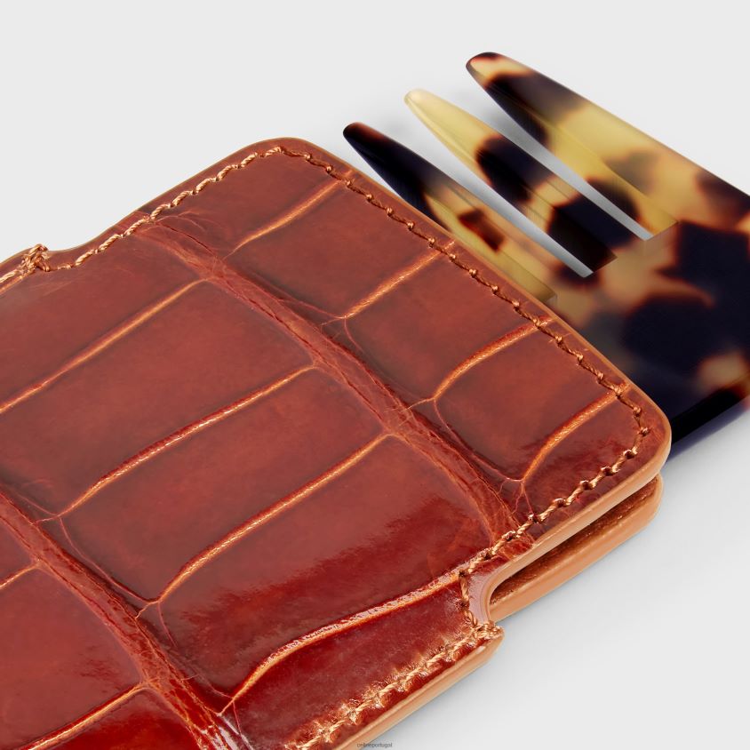 homens acessórios CELINE pente de cabelo pequeno em crocodilo bordo T204R1611