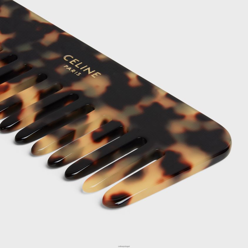 homens acessórios CELINE pente de cabelo pequeno em lagarto Argila verde T204R1612