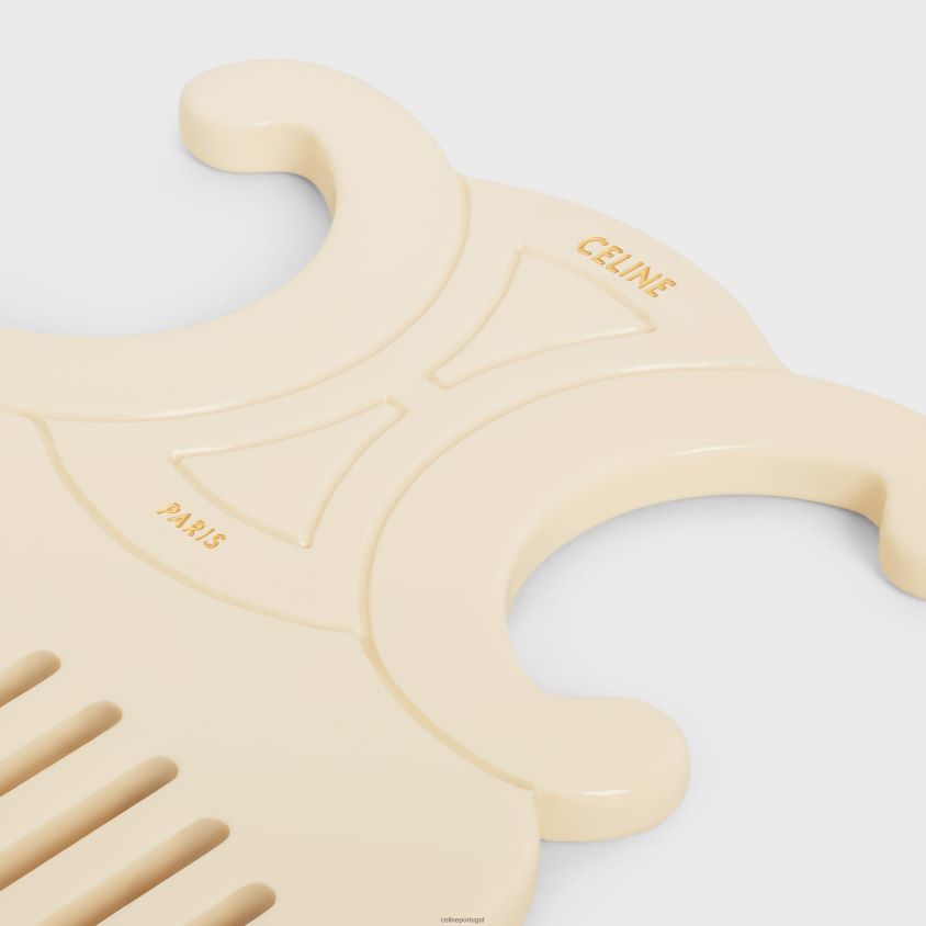 homens acessórios CELINE pente de cabelo triomphe em acetato Marfim T204R1604
