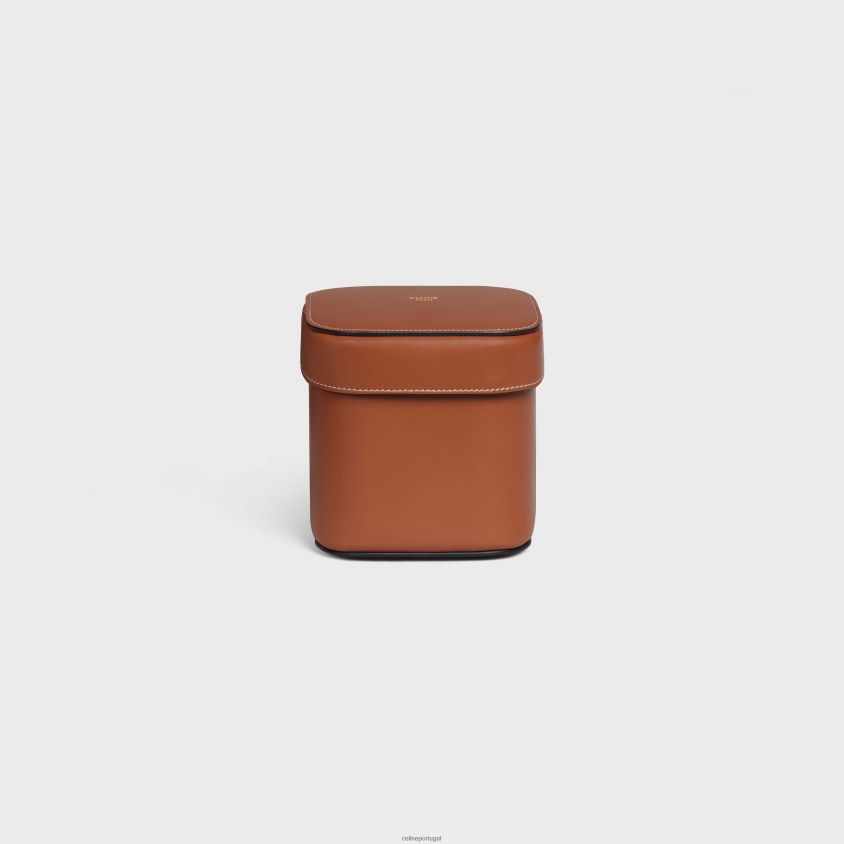 homens acessórios CELINE pequena caixa em couro de bezerro brilhante bronzeado T204R1534