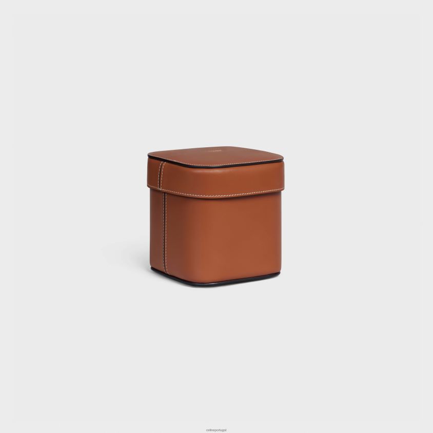 homens acessórios CELINE pequena caixa em couro de bezerro brilhante bronzeado T204R1534