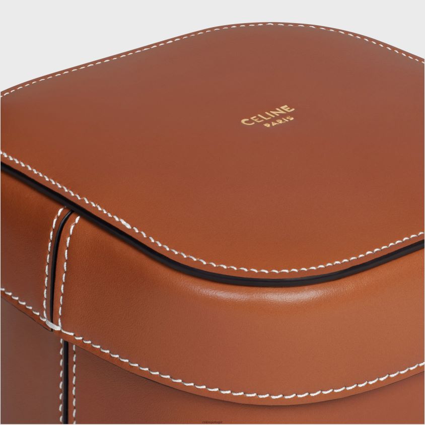 homens acessórios CELINE pequena caixa em couro de bezerro brilhante bronzeado T204R1534